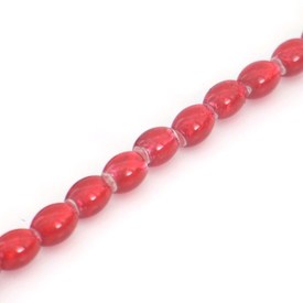 *M-1102-5514-02 - Plastic Bead Latex Oval 6X8MM Red Foiled Glass Center 10x16'' String *M-1102-5514-02,Beads,Plastic,Glass center,Bead,Latex,Plastic,Plastic,6X8MM,Oval,Red,Red,Foiled Glass Center,China,10x16'' String,montreal, quebec, canada, beads, wholesale
