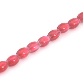*1102-5515-02 - Plastic Bead Latex Oval 6X8MM Red Square Glass Center 16'' String *1102-5515-02,montreal, quebec, canada, beads, wholesale