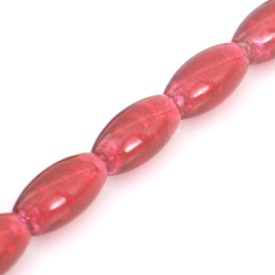 *1102-5518-02 - Plastic Bead Latex Oval 10X19MM Red Foiled Glass Center 16'' String *1102-5518-02,Bead,Latex,Plastic,Plastic,10X19MM,Oval,Red,Red,Foiled Glass Center,China,16'' String,montreal, quebec, canada, beads, wholesale