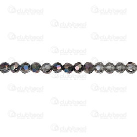 1102-5812-70 - Bille de Cristal Stellaris Rond Facetté 6mm Moitié Noir (app90pcs) 1102-5812-70,bille de crystal stellaris,montreal, quebec, canada, beads, wholesale