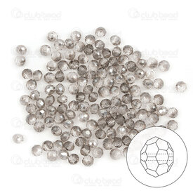 1102-5833-86 - crystal bead stellaris oval facetted 3.5x3mm Transparent Grey 0.5mm hole 120pcs 1 string 1102-5833-86,stellaris crystal,montreal, quebec, canada, beads, wholesale