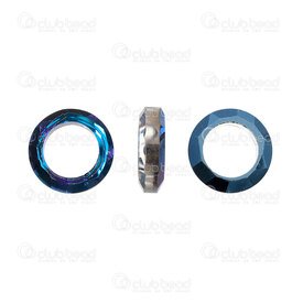 1102-5850-1402 - Glass Pendant Stellaris Donut-Ring 14x4mm Metalic Blue Inner Diameter 9mm 6cs 1102-5850-1402,Pendants,montreal, quebec, canada, beads, wholesale