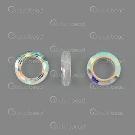 1102-5850-1404 - Glass Pendant Stellaris Donut-Ring 14x4mm Crystal AB Inner Diameter 9mm 6cs 1102-5850-1404,montreal, quebec, canada, beads, wholesale