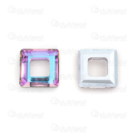 1102-5851-1004 - Glass Pendant Stellaris Square Ring 10x3mm Blue Pink Inner Diameter 5x5mm 20pcs 1102-5851-1004,anneau carre,montreal, quebec, canada, beads, wholesale