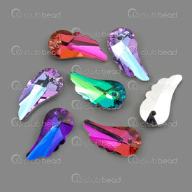 1102-5852-2002 - Verre Pendentif Stellaris Aile d'Ange 20x9x5mm Couleur Assortie Trou 1.5mm 10pcs 1102-5852-2002,Pendentifs stellaris,montreal, quebec, canada, beads, wholesale