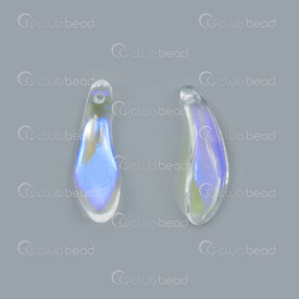 1102-5910 - Czekh Glass Pendant Flower Petal 26x9x3mm Crystal AB Curved 1.5mm hole 20pcs 1102-5910,Others,montreal, quebec, canada, beads, wholesale