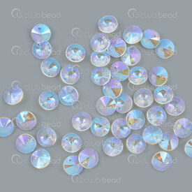 1102-5913-08AB - Czekh Glass Rivoli Round 8x4mm Crystal AB 1mm hole 50pcs 1102-5913-08AB,Beads,Glass,Others,montreal, quebec, canada, beads, wholesale
