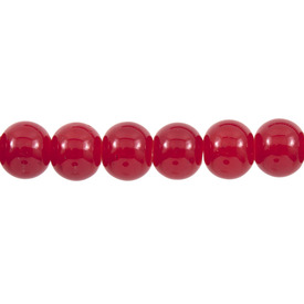 1102-6210-08 - Glass Bead Round 8MM Red Shiny 16'' String 1102-6210-08,montreal, quebec, canada, beads, wholesale