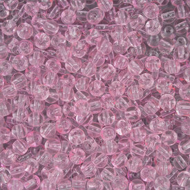 1102-6213-0402 - Bille de Verre Pressé Rond 4mm Rose Transparent Libre (approx. 900pcs) 1Sac 100gr 1102-6213-0402,1102,montreal, quebec, canada, beads, wholesale