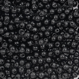1102-6213-0430 - Bille de Verre Pressé Rond 4mm Noir Lustre Libre (approx. 900pcs) 1Sac 100gr 1102-6213-0430,Billes,Verre,montreal, quebec, canada, beads, wholesale