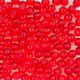 1102-6213-0610 - Bille de Verre Pressé Rond 6mm Rouge Transparent Libre (approx. 300pcs) 1Sac 100gr 1102-6213-0610,Billes,Verre,montreal, quebec, canada, beads, wholesale