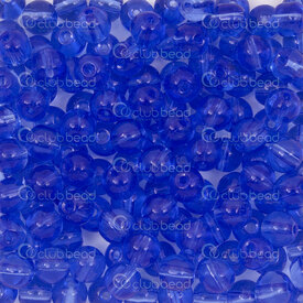 1102-6213-0624 - Bille de Verre Pressé Rond 6mm Cobalt Transparent Libre (approx. 300pcs) 1Sac 100gr 1102-6213-0624,Billes,Verre,montreal, quebec, canada, beads, wholesale