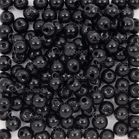 1102-6213-0630 - Bille de Verre Pressé Rond 6mm Noir Lustre Libre (approx. 300pcs) 1Sac 100gr 1102-6213-0630,Billes,Verre,Pressé,montreal, quebec, canada, beads, wholesale