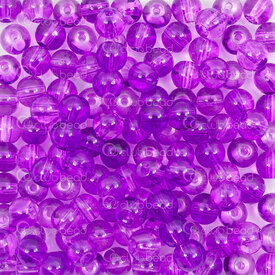 1102-6213-0660 - Glass Bead Round 6mm Purple Transparent Loose (approx. 300pcs) 100gr 1bag 1102-6213-0660,Beads,Glass,Pressed,montreal, quebec, canada, beads, wholesale