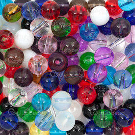 1102-6213-08MIX4 - Glass Bead Round 8mm Mix Transparent Color 100pcs 1102-6213-08MIX4,Beads,Glass,MS,montreal, quebec, canada, beads, wholesale