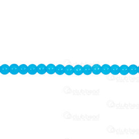 1102-6214-0420 - Bille de Verre Pressé Rond 4mm Aigue Marine Transparent Corde de 32 pouces (approx. 140pcs) 1102-6214-0420,Billes,Verre,montreal, quebec, canada, beads, wholesale