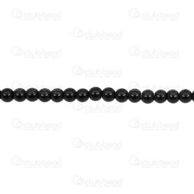 1102-6214-0430 - Glass Bead Round 4mm Black Glossy 1mm hole 32'' String (app140pcs) 1102-6214-0430,Beads,Glass,billes noir,montreal, quebec, canada, beads, wholesale