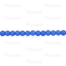 1102-6214-0602 - Glass Bead 6mm Round Midium Blue String 16" 1102-6214-0602,montreal, quebec, canada, beads, wholesale