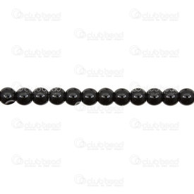 1102-6214-0630 - Glass Bead Round 6mm Black Glossy 32'' String (app140pcs) 1102-6214-0630,montreal, quebec, canada, beads, wholesale