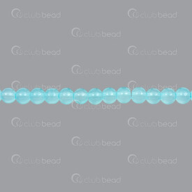 1102-6214-0632 - Glass Bead Round 6mm Aquamarine Glossy 32'' String (app140pcs) 1102-6214-0632,aigue marine,montreal, quebec, canada, beads, wholesale