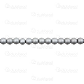 1102-6214-0656 - Glass Bead Round 6mm Opaque Silver Matt 1mm Hole (approx.60pcs) 16" String 1102-6214-0656,Beads,Glass,montreal, quebec, canada, beads, wholesale