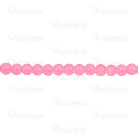 1102-6214-0688 - Glass Bead Round 6mm Midium Pink Glossy 32in String (approx. 120pcs) 1102-6214-0688,Beads,Glass,Pressed,montreal, quebec, canada, beads, wholesale