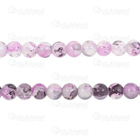 1102-6214-08102 - Pale Glass Bead Round 8mm Jade-Purple Mauve Spotted 30in String (approx.90pcs) 1102-6214-08102,jade,montreal, quebec, canada, beads, wholesale