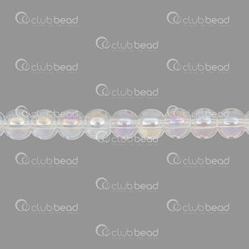 1102-6214-0812 - Glass Pressed Bead Round 8mm Shiny AB Crystal Transparent (approx. 100pcs) 30'' String 1102-6214-0812,Beads,Glass,Pressed,Bead,Glass,Glass Pressed,8MM,Round,Round,Colorless,Crystal,Shiny,AB,Transparent,montreal, quebec, canada, beads, wholesale