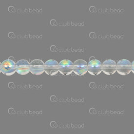1102-6214-0852 - Glass Bead Round 8mm AB Transparent 1mm Hole String 15.5" 1102-6214-0852,Beads,Glass,montreal, quebec, canada, beads, wholesale