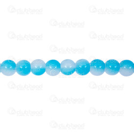 1102-6214-08902 - Bille de Verre Pressé Rond 8mm Duo Bleu-Blanc Corde de 30po (approx. 90pcs) 1102-6214-08902,Billes,montreal, quebec, canada, beads, wholesale