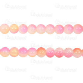 1102-6214-0892 - Pale Glass Bead Round 8mm Cracked Pink-Yellow 32in String (approx.96pcs) 1102-6214-0892,Beads,Glass,montreal, quebec, canada, beads, wholesale