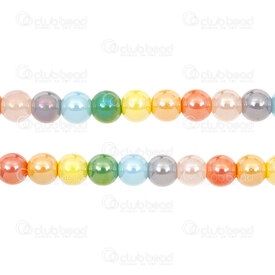 1102-6214-08MIXAB - Biller de Verre Rond 8mm Couleur Mix AB Lustre Trou 1mm (approx. 45pcd) Corde 15po 1102-6214-08MIXAB,Billes,Verre,montreal, quebec, canada, beads, wholesale