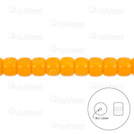 1102-6220-0902 - Glass Bead Cylinder 6x8.5mm Golden Yellow 1.2mm hole 15.5in String (approx. 55pcs) 1102-6220-0902,bille jaune,montreal, quebec, canada, beads, wholesale