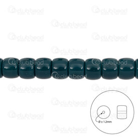1102-6220-0904 - Glass Bead Cylinder 6x8.5mm Navy 1.2mm hole 15.5in String (approx. 55pcs) 1102-6220-0904,Nav,montreal, quebec, canada, beads, wholesale