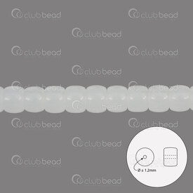 1102-6220-0912 - Glass Bead Cylinder 6x8.5mm White Opale 1.2mm hole 15.5in String (approx. 55pcs) 1102-6220-0912,Bille  verres cylindre,montreal, quebec, canada, beads, wholesale