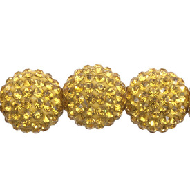 *1102-6400-10 - Shamballa Bead Round 12MM Yellow 5pcs *1102-6400-10,montreal, quebec, canada, beads, wholesale