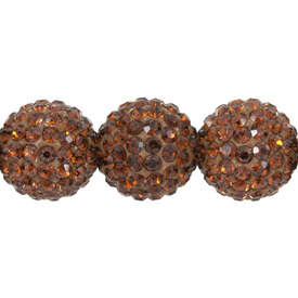 *1102-6402-16 - Bille Shamballa Rond 10MM Topaze 5pcs *1102-6402-16,1102-6402,montreal, quebec, canada, beads, wholesale