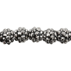 *1102-6410-02 - Shamballa Bead Round 10MM Black Diamond 25pcs *1102-6410-02,montreal, quebec, canada, beads, wholesale