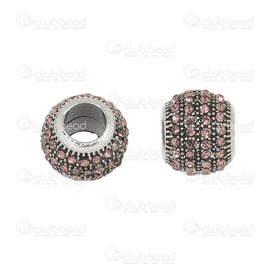1102-6440-32 - Shamballa Bead European Style Round With Rhinestones 12x10mm Light Pink 5.2mm Hole 2pcs 1102-6440-32,Beads,European style,Metal,Round,Bead,European Style,Metal,Shamballa,12X10MM,Round,Round,With Rhinestones,Light Pink,5.2mm Hole,montreal, quebec, canada, beads, wholesale