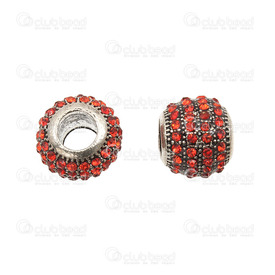 1102-6440-42 - Shamballa Bead European Style Round 12x10mm Red 5.2mm Hole 2pcs 1102-6440-42,Beads,European style,Metal,2pcs,Bead,European Style,Metal,Shamballa,12X10MM,Round,Round,Red,5.2mm Hole,China,montreal, quebec, canada, beads, wholesale