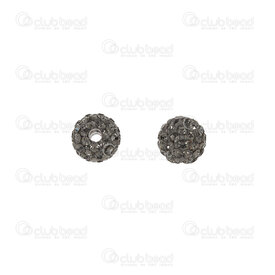 1102-6450-0657-50 - Shamballa Bead Round 6mm Black Diamond stone Grey font 10pcs 1102-6450-0657-50,1102-6450,montreal, quebec, canada, beads, wholesale