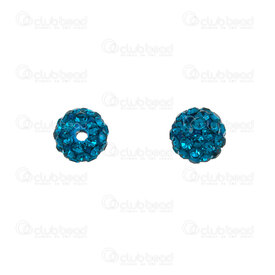 1102-6450-06PCK - Bille Shamballa Rond 6mm Cristal Bleu Paon Trou 1mm 10pcs 1102-6450-06PCK,1102-6450,montreal, quebec, canada, beads, wholesale