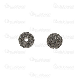 1102-6450-0857-50 - Shamballa Bead Round 8mm Black Diamond stone Grey font 10pcs 1102-6450-0857-50,Beads,Shamballa,montreal, quebec, canada, beads, wholesale