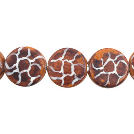 *1102-6600-02 - Glass Bead Round Hand Painted 25MM Giraffe 6pcs Strings India *1102-6600-02,Bead,Glass,Glass,25MM,Round,Round,Hand Painted,Giraffe,India,Dollar Bead,6pcs Strings,montreal, quebec, canada, beads, wholesale