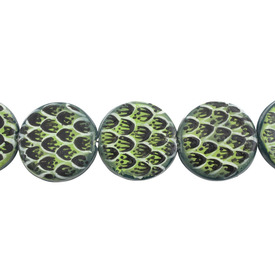 *1102-6600-04 - Glass Bead Round Hand Painted 25MM Alligator 6pcs Strings India *1102-6600-04,Dollar Bead - Glass,Bead,Glass,Glass,25MM,Round,Round,Hand Painted,Alligator,India,Dollar Bead,6pcs Strings,montreal, quebec, canada, beads, wholesale
