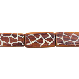 *1102-6602-02 - Glass Bead Rectangle Hand Painted 18X35MM Giraffe 5pcs String India *1102-6602-02,Dollar Bead - Glass,Bead,Glass,Glass,18X35MM,Rectangle,Hand Painted,Giraffe,India,Dollar Bead,5pcs String,montreal, quebec, canada, beads, wholesale