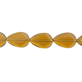 *1102-9202-090 - Glass Bead Drop 12X18MM Dark Amber App. 13'' String *1102-9202-090,ambre,montreal, quebec, canada, beads, wholesale
