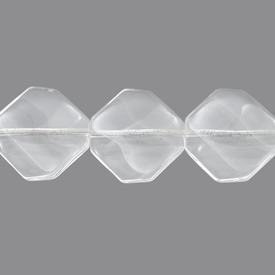*1102-9202-148 - Glass Bead Fancy Square Curved 20MM Crystal App. 12'' String *1102-9202-148,20MM,Bead,Glass,Glass,20MM,Polygon,Fancy Square,Curved,Colorless,Crystal,China,App. 12'' String,montreal, quebec, canada, beads, wholesale