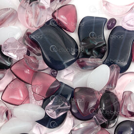 1102-9996-02 - Glass Bead Assortment Orchid Color Assorted Shape-Size 1bag (approx. 150gr) 1102-9996-02,1102-9996,montreal, quebec, canada, beads, wholesale