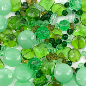 1102-9996-04 - Bille de Verre Assortiment Couleur Foret Forme-Taille Assortie 1 sac (approx. 150gr) 1102-9996-04,1102-9996,montreal, quebec, canada, beads, wholesale
